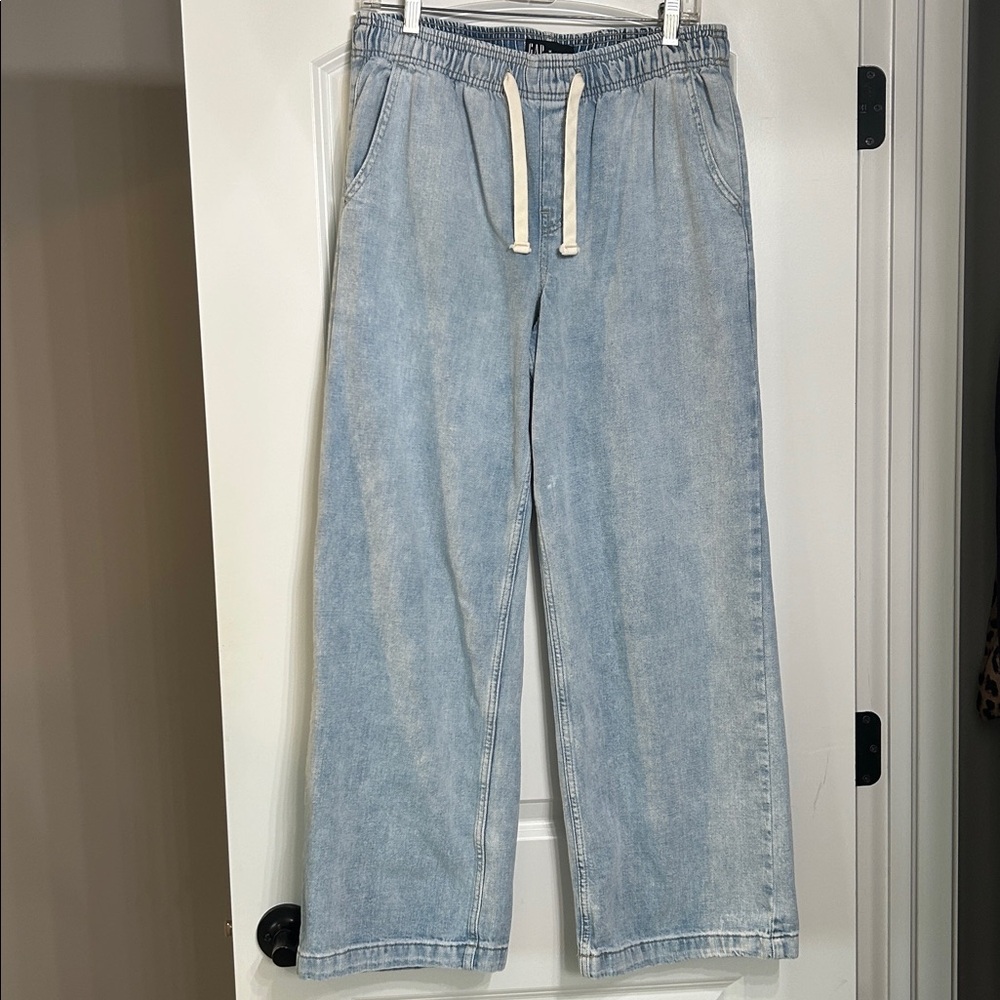 GAP Denim High Rise Wide Leg Pull On Light Wash Jeans Pants Women’s Medium